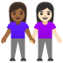 👩🏾‍🤝‍👩🏻 women holding hands: medium-dark skin tone, light skin tone display on Google